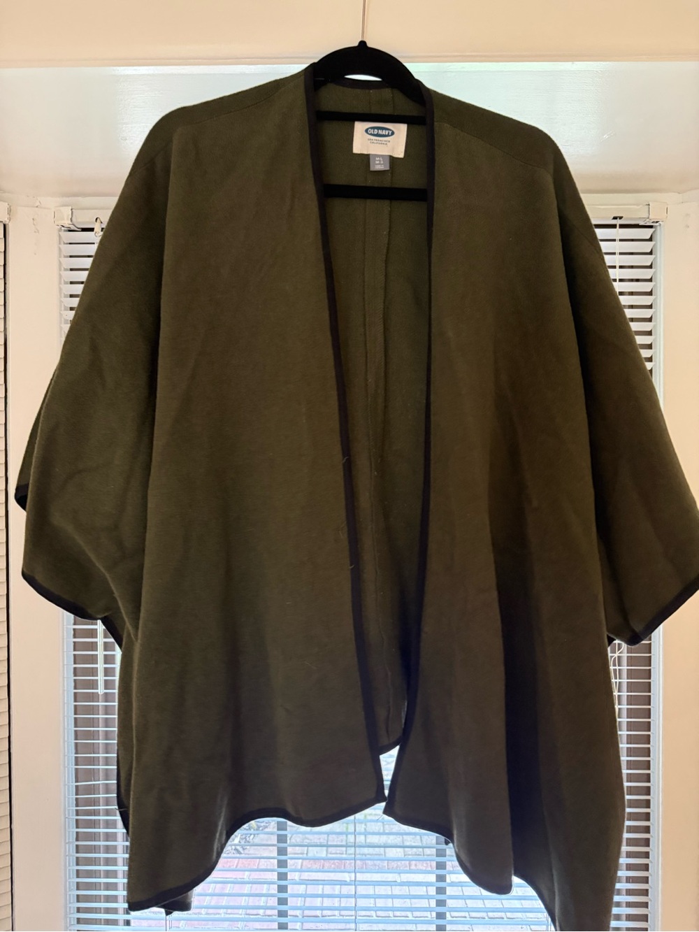 Old Navy Olive Green Open-Front Poncho Jacket